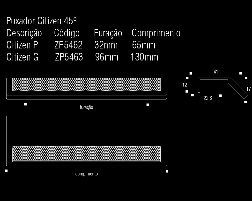 CITIZEN PULL 45 Degree 5 1-8" Matt Black